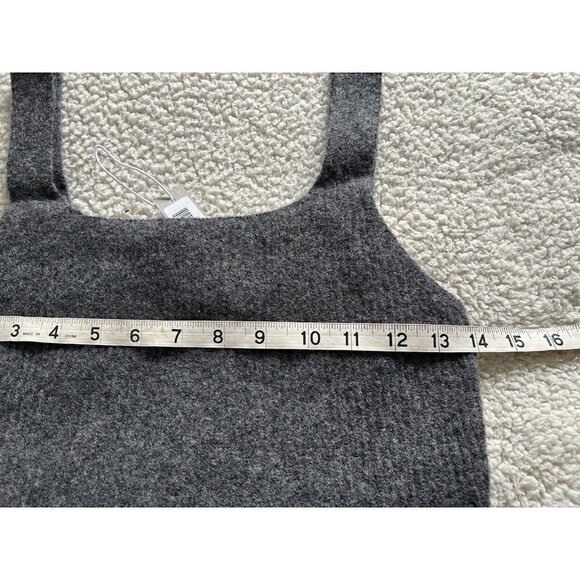 Everlane Charcoal Grey Wool Yak Blend Knit Cozy Stretch Crop Vest Tank Top Sz M - Picture 13 of 14